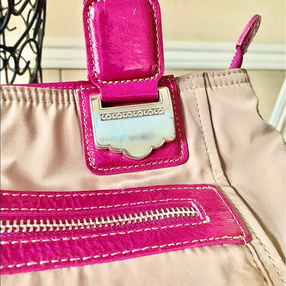 Brighton Khaki and Pink Tote Bag - Picture 6 of 10